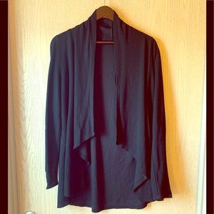 Black cardigan with leather patch